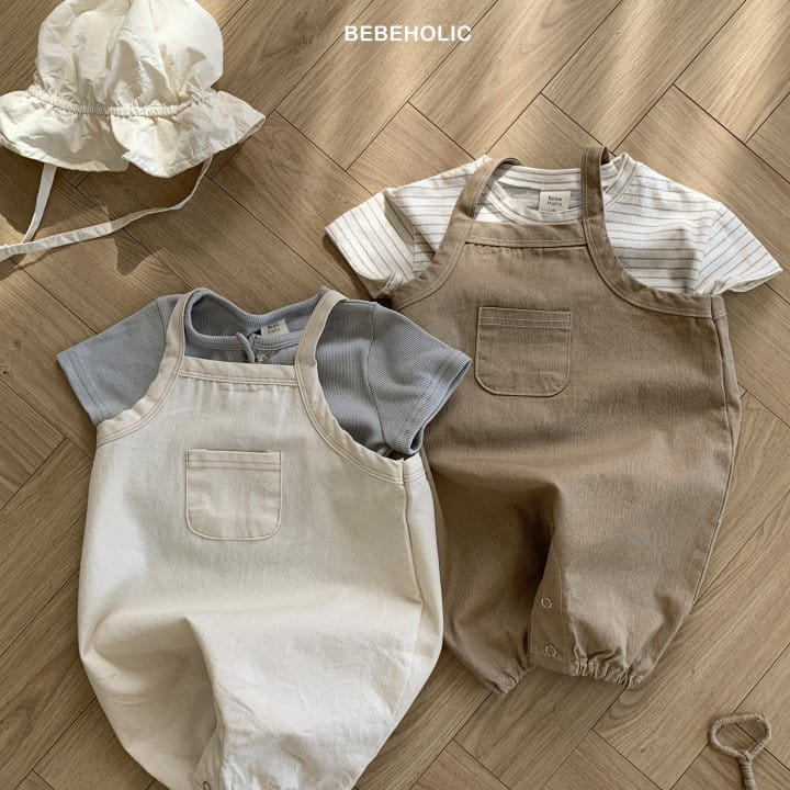 Bebe Holic - Korean Baby Fashion - #babyfever - Twill Pocket Body Suit - 2