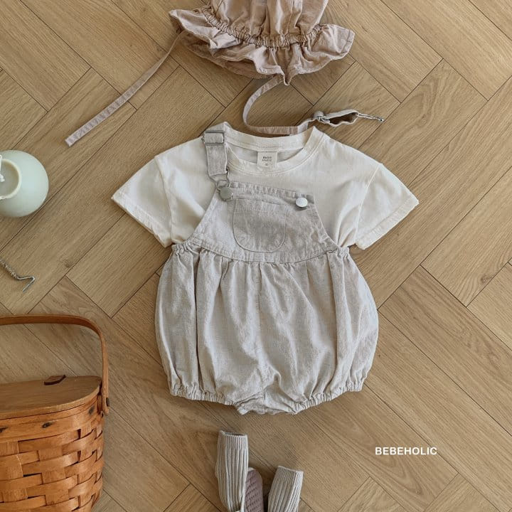 Bebe Holic - Korean Baby Fashion - #babygirlfashion - Linen Buckle Dungarees - 6