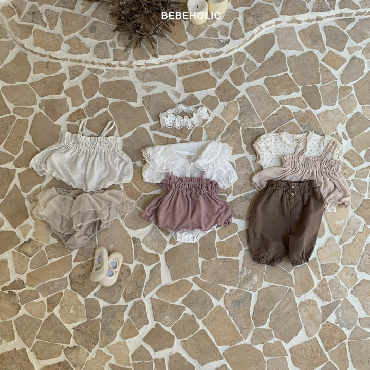 Bebe Holic - Korean Baby Fashion - #babygirlfashion - Linen Shirring Sleeveless Tee