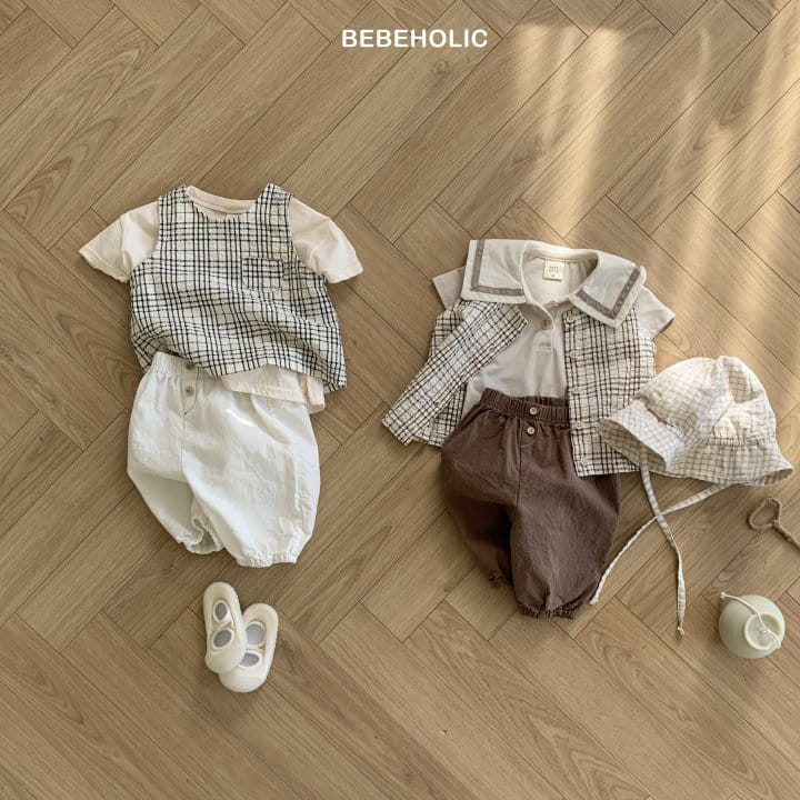 Bebe Holic - Korean Baby Fashion - #babylifestyle - Summer Check Sleeveless Tee