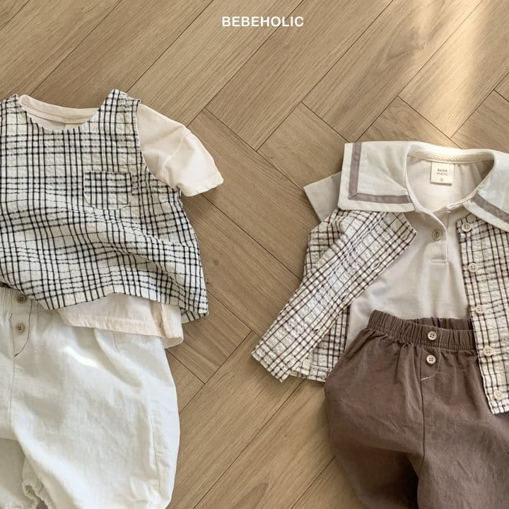 Bebe Holic - Korean Baby Fashion - #babyoninstagram - Summer Check Sleeveless Tee - 2