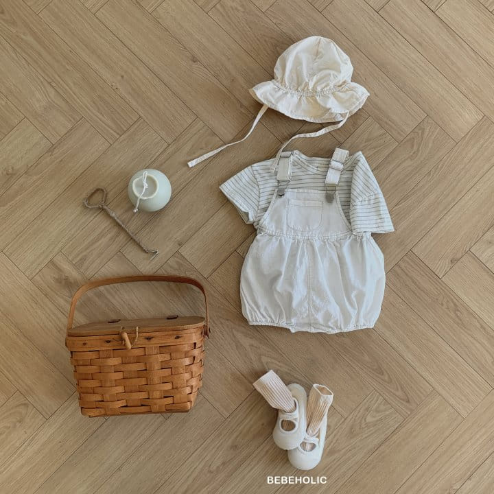 Bebe Holic - Korean Baby Fashion - #babyoninstagram - Linen Buckle Dungarees - 8
