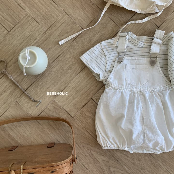 Bebe Holic - Korean Baby Fashion - #babyootd - Linen Buckle Dungarees - 9