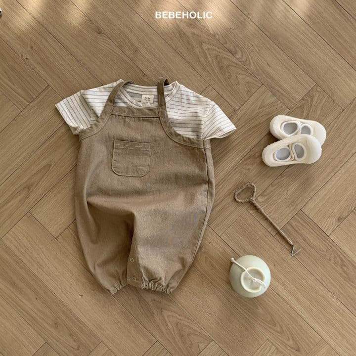Bebe Holic - Korean Baby Fashion - #babyootd - Twill Pocket Body Suit - 6