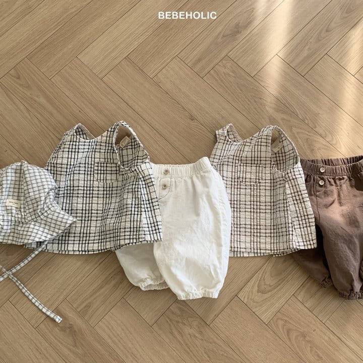 Bebe Holic - Korean Baby Fashion - #babyootd - Summer Check Sleeveless Tee - 4