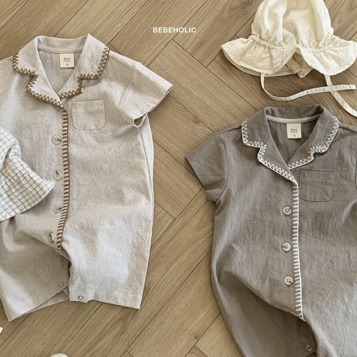 Bebe Holic - Korean Baby Fashion - #babyoutfit - Mellow Collar Body Suit - 2