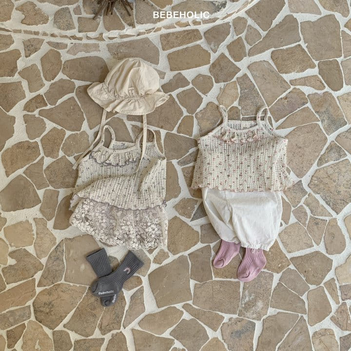 Bebe Holic - Korean Baby Fashion - #babyoutfit - Sakura Shirring Sleeveless Tee