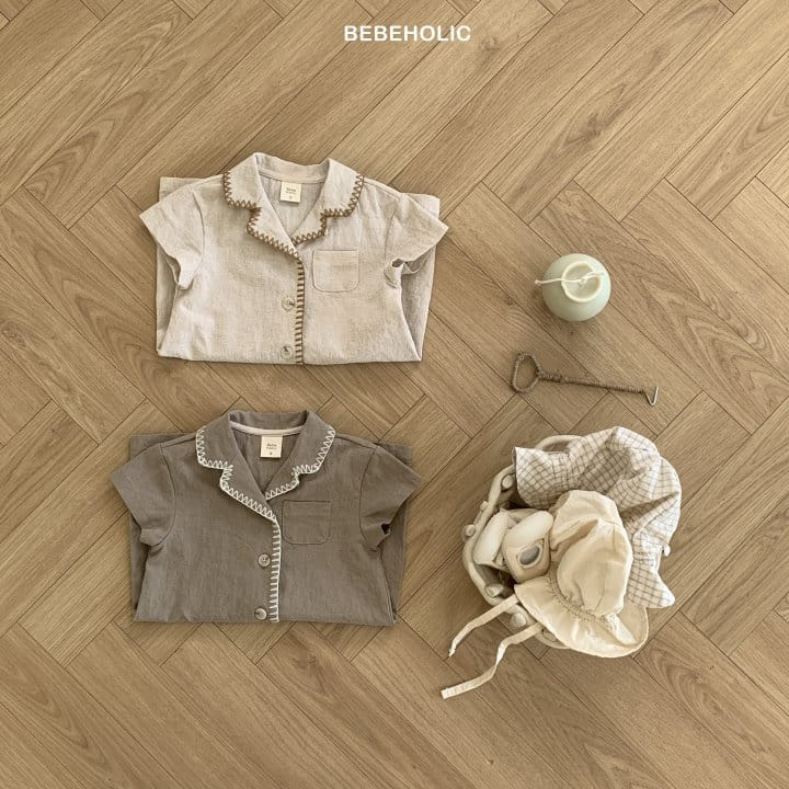 Bebe Holic - Korean Baby Fashion - #onlinebabyshop - Mellow Collar Body Suit - 5
