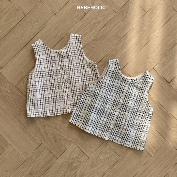 Bebe Holic - Korean Baby Fashion - #smilingbaby - Summer Check Sleeveless Tee - 9