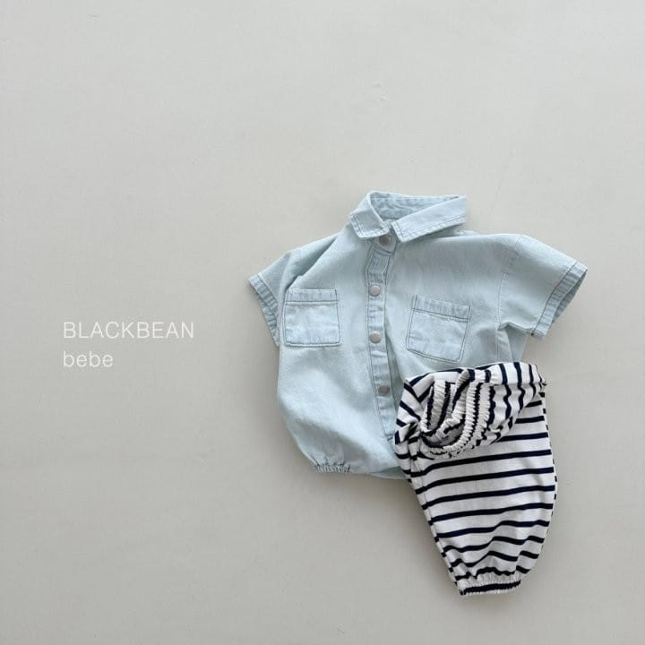 Black Bean - Korean Baby Fashion - #babyclothing - Like Denim Body Suit - 3