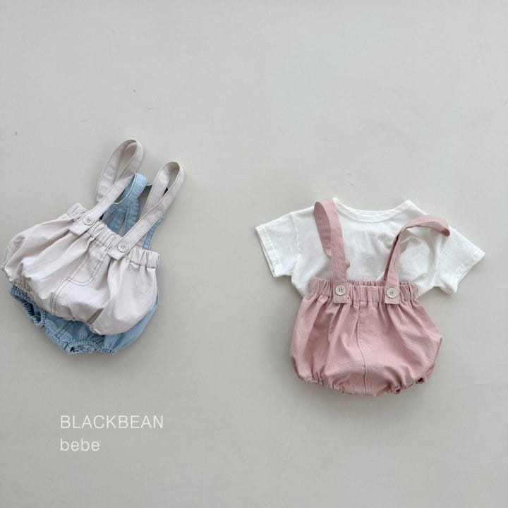 Black Bean - Korean Baby Fashion - #babyfashion - Mari Dungarees Top Bottom Set - 2