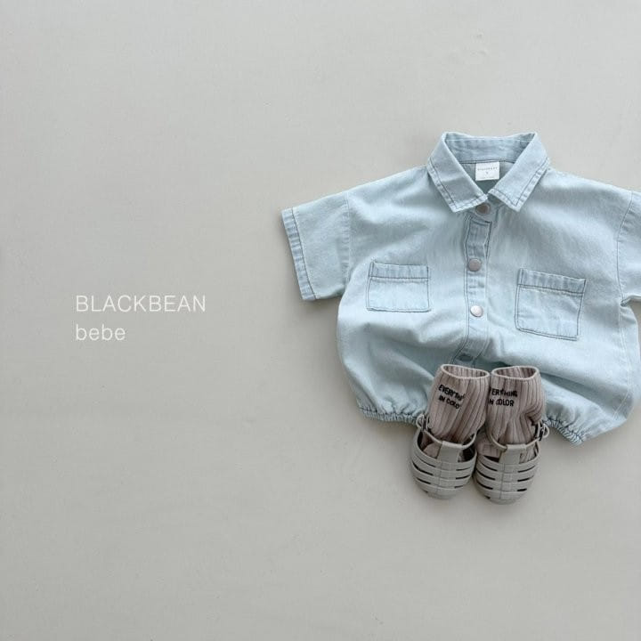 Black Bean - Korean Baby Fashion - #babyfever - Like Denim Body Suit - 5