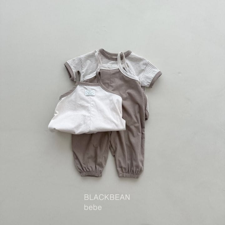 Black Bean - Korean Baby Fashion - #babyfever - Cream Bebe Dungarees