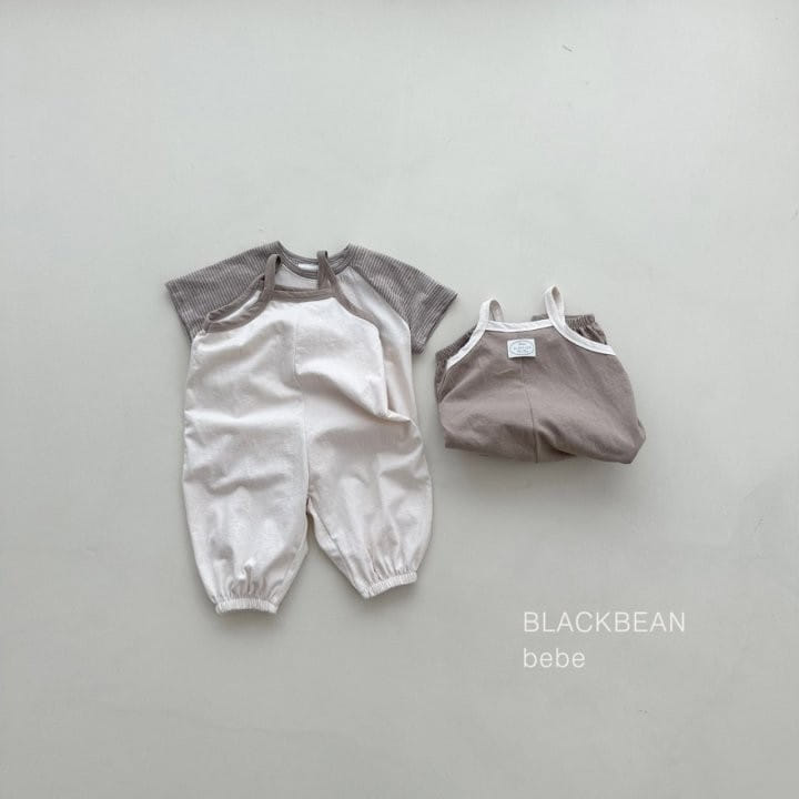 Black Bean - Korean Baby Fashion - #babygirlfashion - Cream Bebe Dungarees - 2