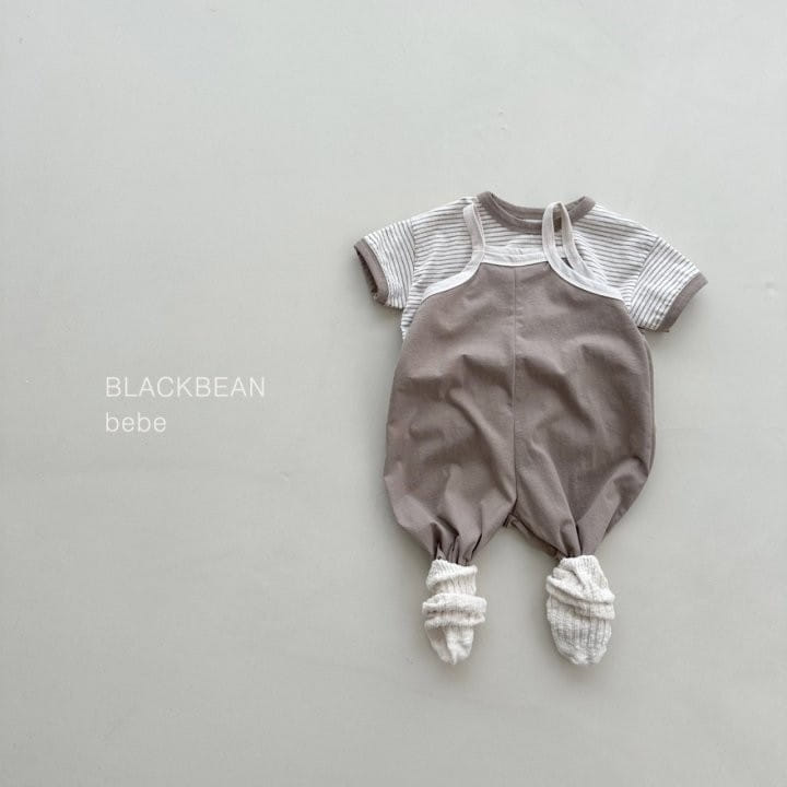 Black Bean - Korean Baby Fashion - #babylifestyle - Cream Bebe Dungarees - 4