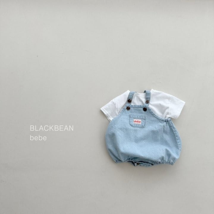 Black Bean - Korean Baby Fashion - #onlinebabyshop - Time Dungarees Set