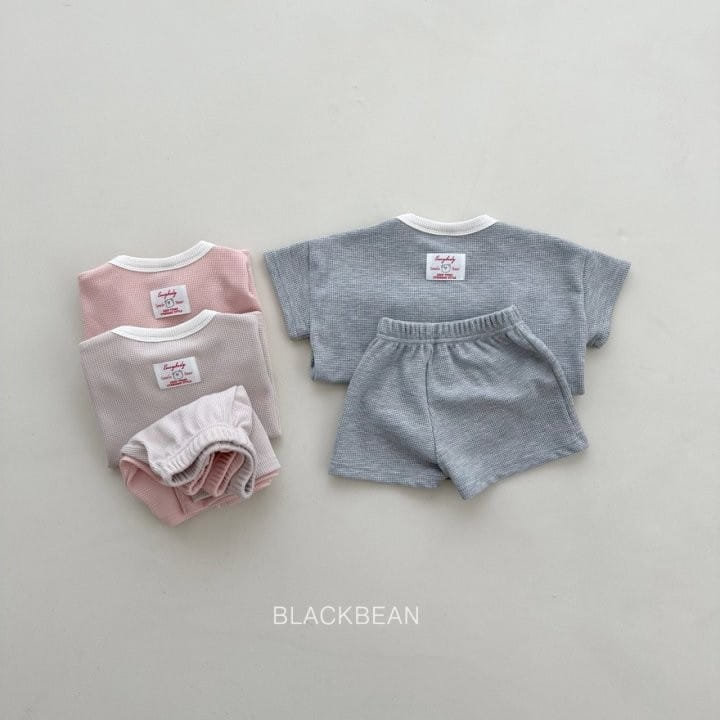 Black Bean - Korean Children Fashion - #designkidswear - Waffle Top Bottom Set - 2