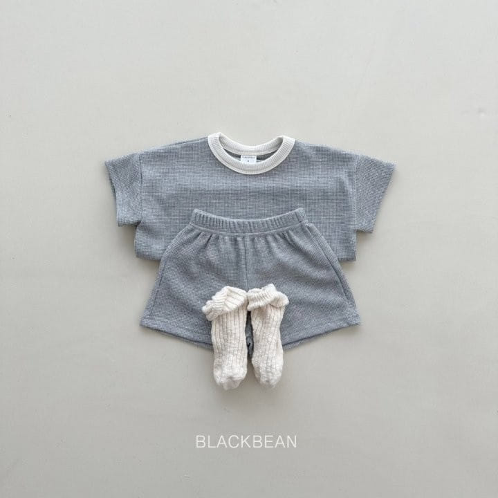Black Bean - Korean Children Fashion - #kidsshorts - Waffle Top Bottom Set - 5