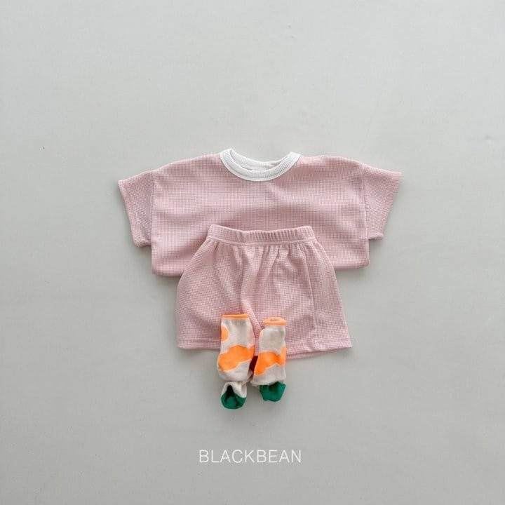 Black Bean - Korean Children Fashion - #kidsstore - Waffle Top Bottom Set - 6