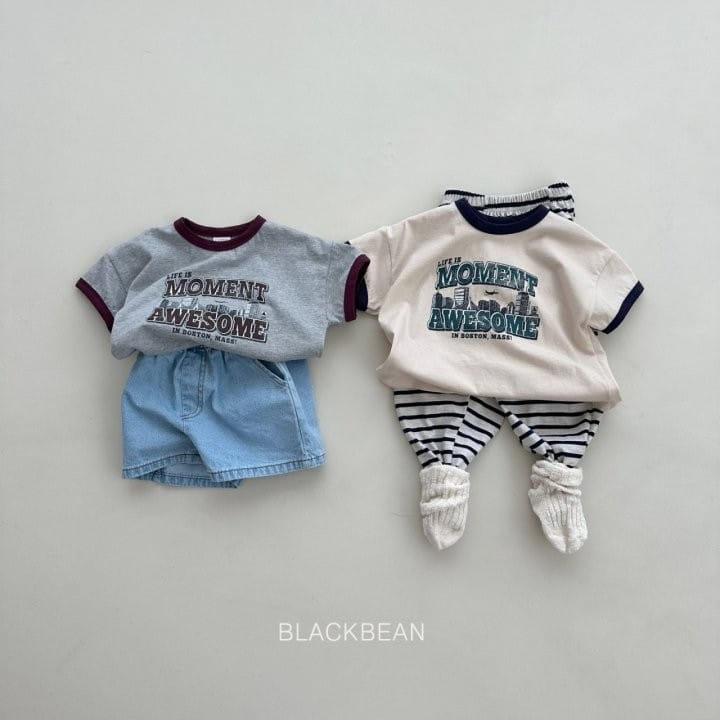 Black Bean - Korean Children Fashion - #stylishchildhood - City Piping Tee