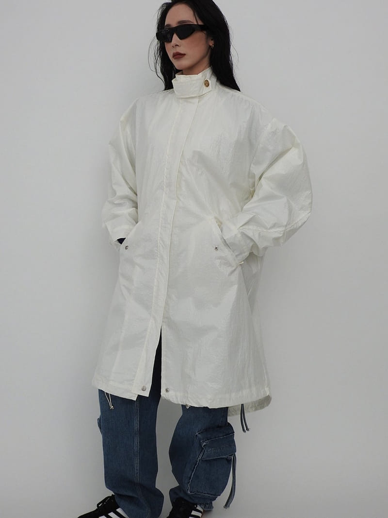 Black Fuchsia - Korean Women Fashion - #momslook - Coating Long Bomber Jacket - 6