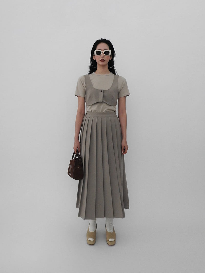 Black Fuchsia - Korean Women Fashion - #momslook - Wrinkle Slit Long Skirt - 5