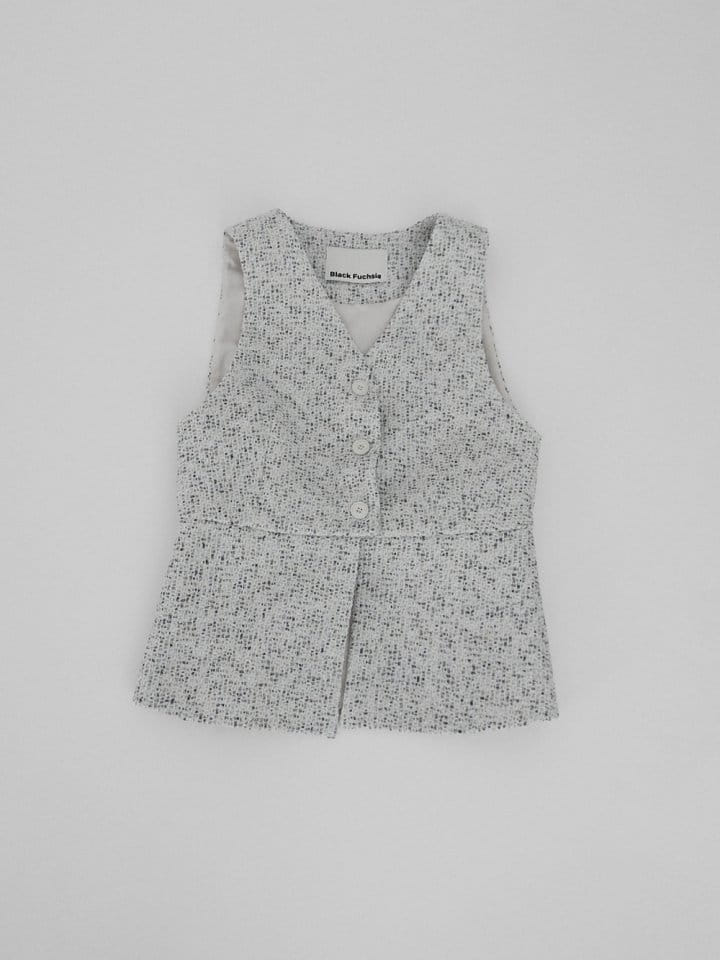 Black Fuchsia - Korean Women Fashion - #momslook - Tweed Line Vest - 3