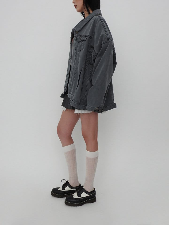 Black Fuchsia - Korean Women Fashion - #momslook - 4 Pocket Denim Jacket - 6
