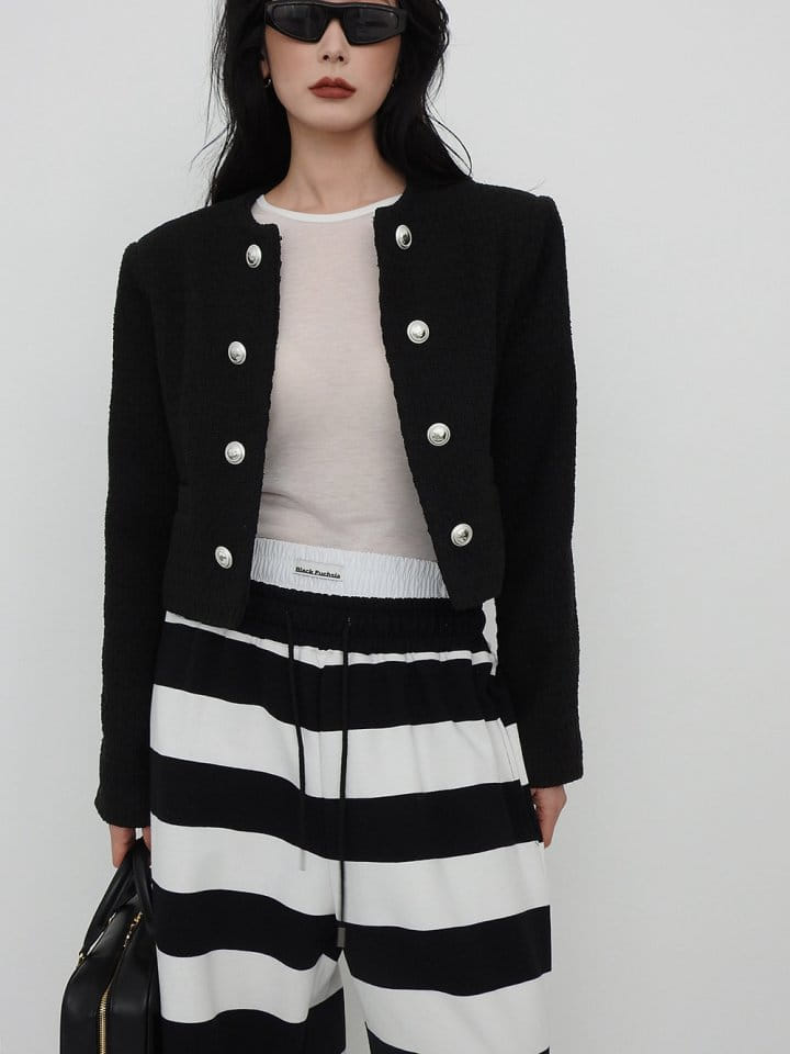 Black Fuchsia - Korean Women Fashion - #momslook - Double Tweed Jacket - 6