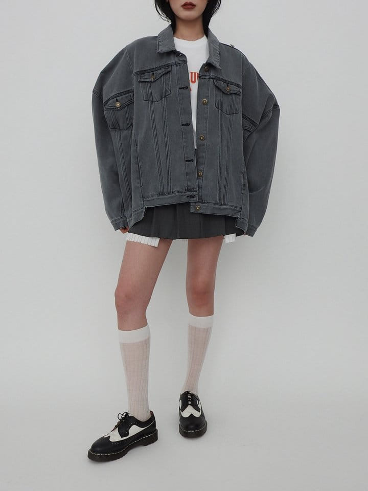 Black Fuchsia - Korean Women Fashion - #shopsmall - 4 Pocket Denim Jacket - 4
