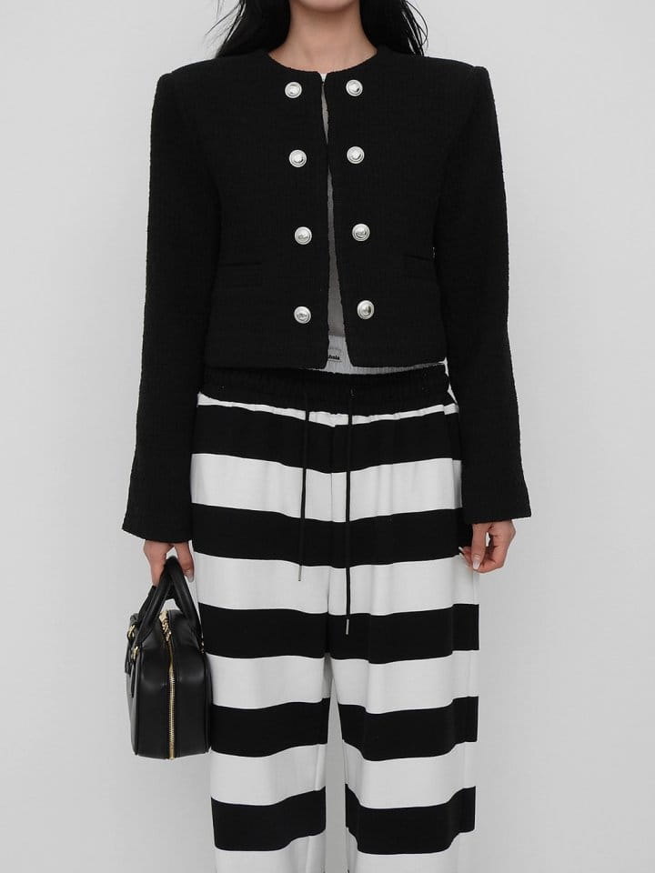 Black Fuchsia - Korean Women Fashion - #thatsdarling - Double Tweed Jacket - 2