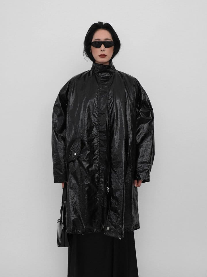 Black Fuchsia - Korean Women Fashion - #womensfashion - Coating Long Bomber Jacket