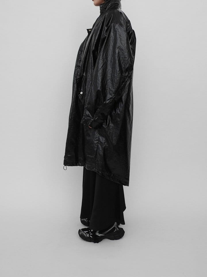 Black Fuchsia - Korean Women Fashion - #womensfashion - Coating Long Bomber Jacket - 5