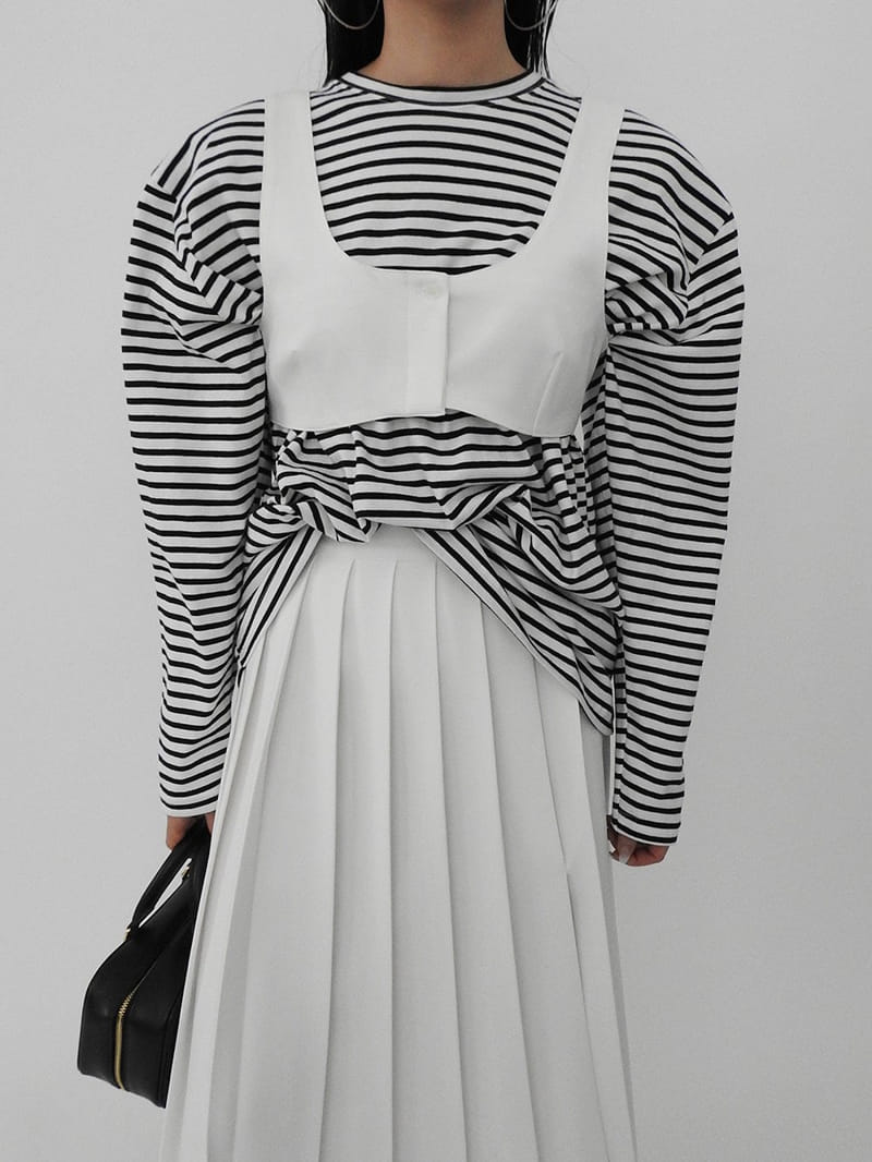 Black Fuchsia - Korean Women Fashion - #womensfashion - Wrinkle Slit Long Skirt - 10