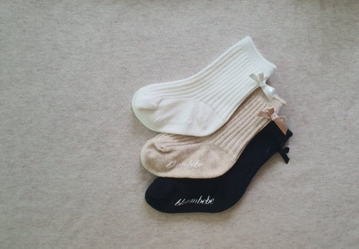 Bloombebe - Korean Baby Fashion - #babyfashion - Petite Ribbon Rib Knee Socks Set