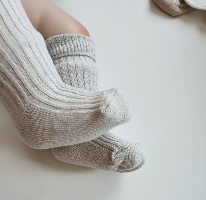 Bloombebe - Korean Baby Fashion - #babyoutfit - Simple Rib Knee Socks Set - 6
