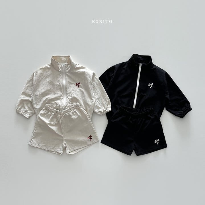 Bonito - Korean Children Fashion - #designkidswear - Crunch Zip Up Top Bottom Set - 3