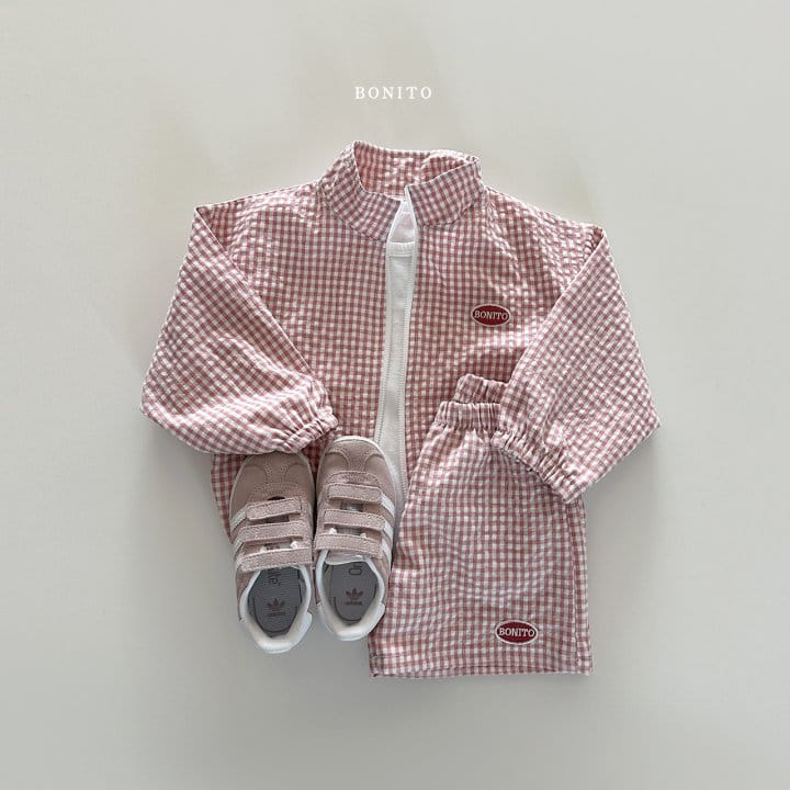 Bonito - Korean Children Fashion - #littlefashionista - Wapen Check Zip Up Top Bottom Set - 9