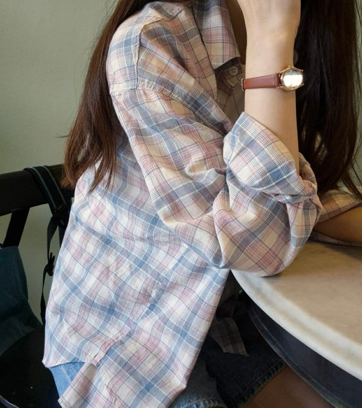 Buttering - Korean Women Fashion - #momslook - Meringue Check Shirt - 2
