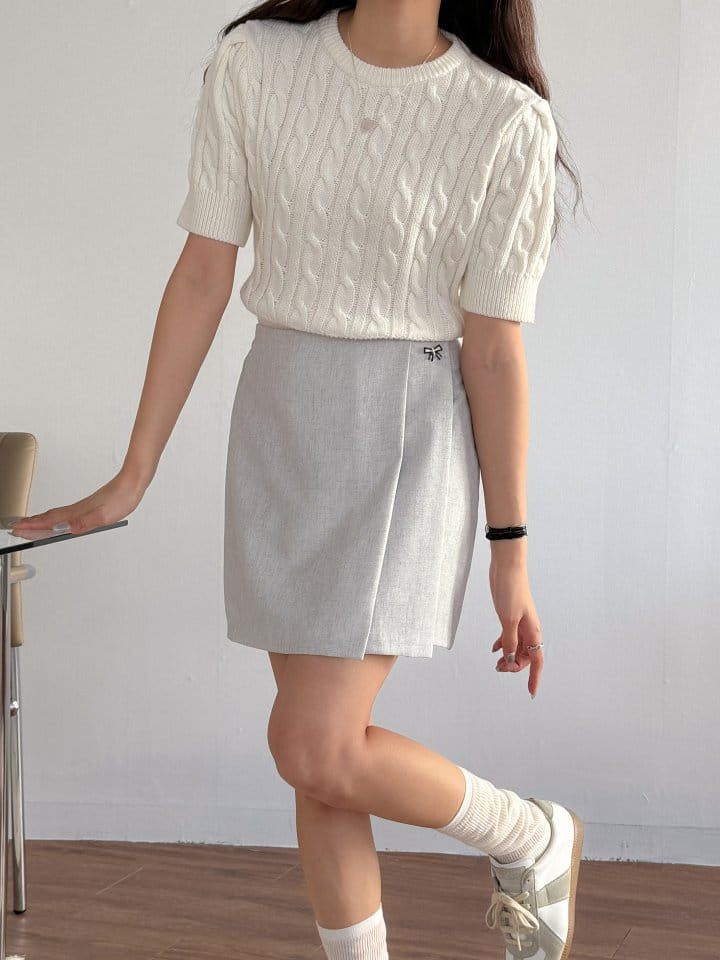 Bytheshew - Korean Women Fashion - #momslook - Cubic Ribbon Skirt - 10