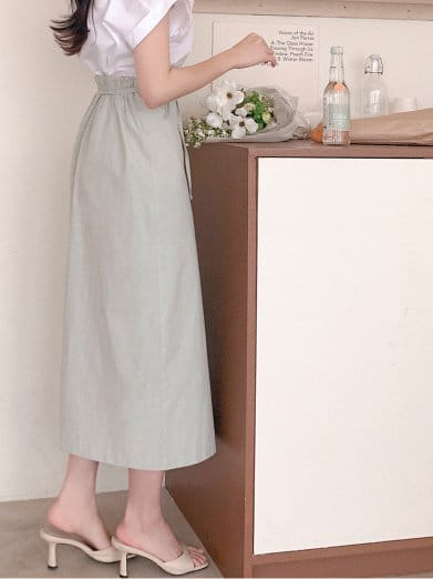 Bytheshew - Korean Women Fashion - #pursuepretty - Lime Skirt - 4