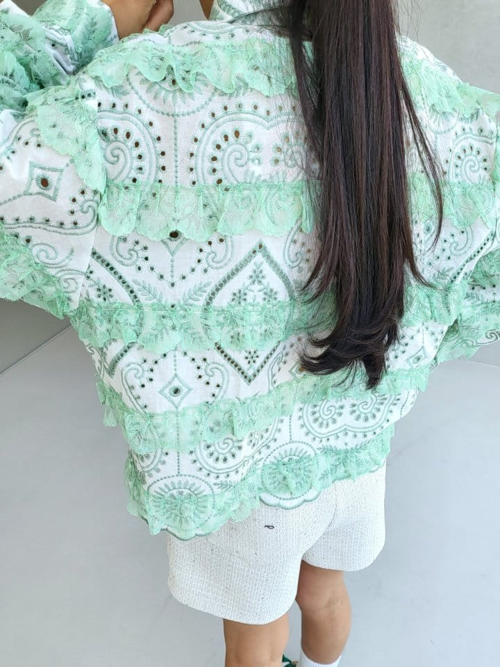 Corner0123 - Korean Women Fashion - #momslook - Lace Shirt - 3