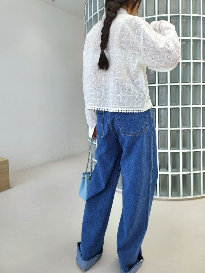 Corner0123 - Korean Women Fashion - #momslook - Cube Frill Blouse - 3