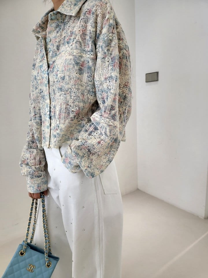 Corner0123 - Korean Women Fashion - #restrostyle - Embroidery Shirt - 8