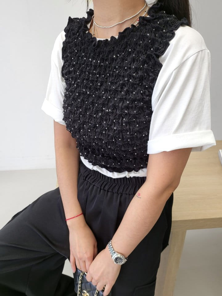Corner0123 - Korean Women Fashion - #romanticstyle - Beads Terry Vest - 2