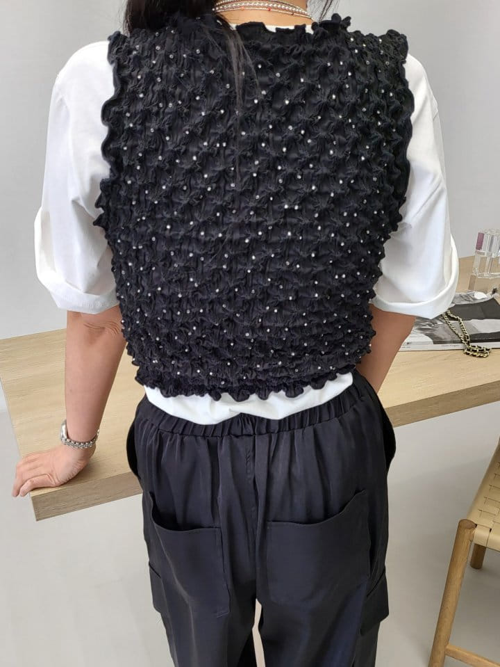 Corner0123 - Korean Women Fashion - #shopsmall - Beads Terry Vest - 3