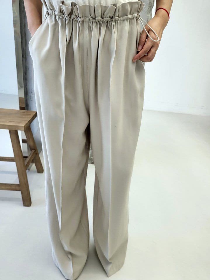 Corner0123 - Korean Women Fashion - #thelittlethings - String Pintuck Pants - 3