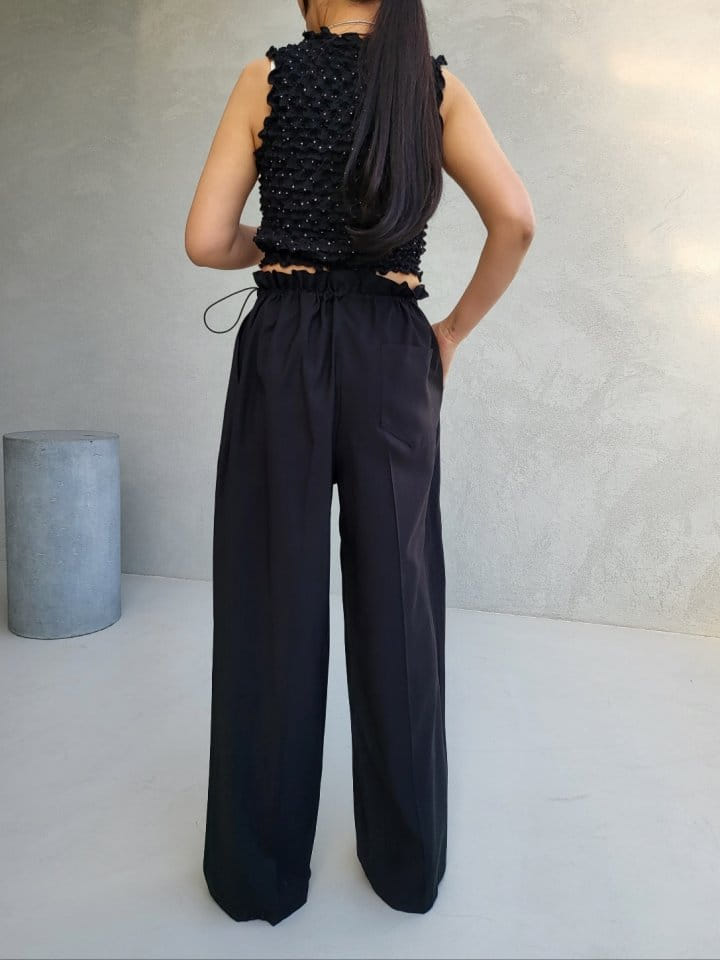 Corner0123 - Korean Women Fashion - #womensfashion - String Pintuck Pants - 9