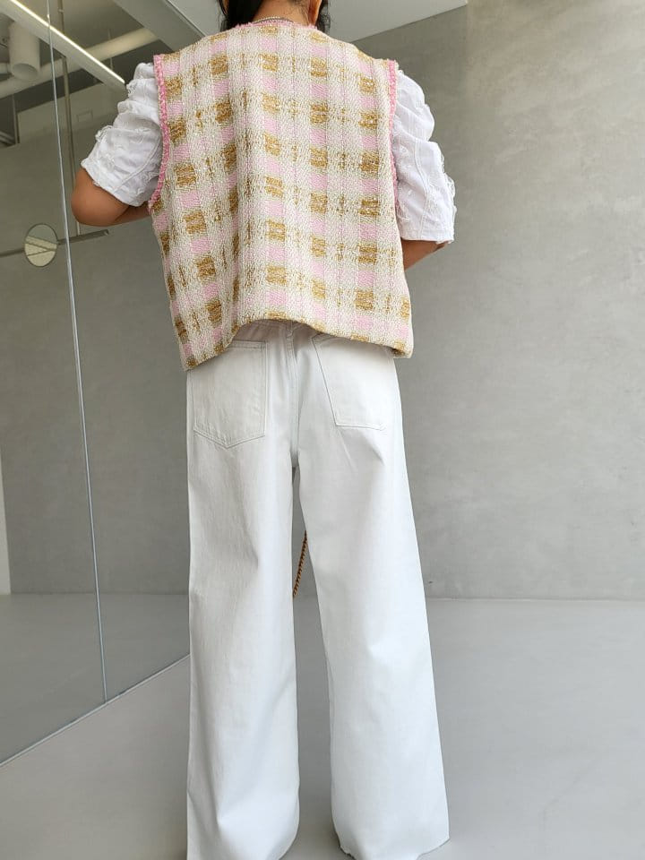 Corner0123 - Korean Women Fashion - #womensfashion - Tweed Open Vest - 10