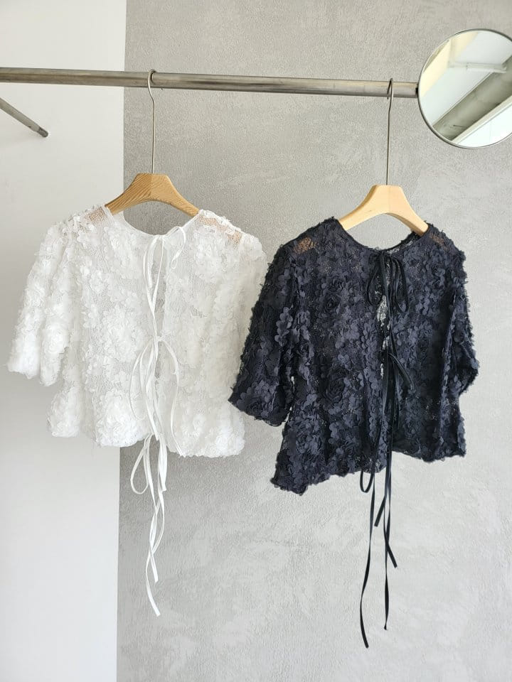 Corner0123 - Korean Women Fashion - #womensfashion - Flower Balloon Cardigan - 6